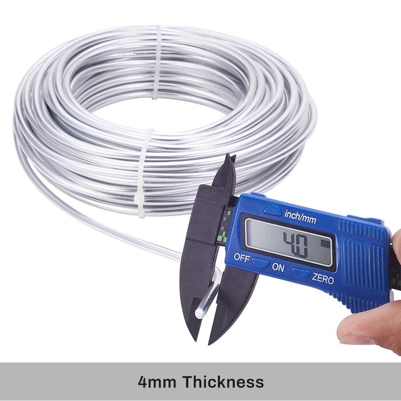 BENECREAT 52 Feet 6 Gauge Silver Aluminum Wire Bendable Metal Sculpting Wire for Bonsai Trees, Floral, Skeleton Making, Home Decors and Other Arts Crafts Making - Image 2